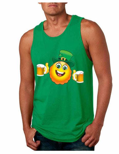 Irish smiling Emoji ST patricks men jersey tanktop - ALLNTRENDSHOP - 4
