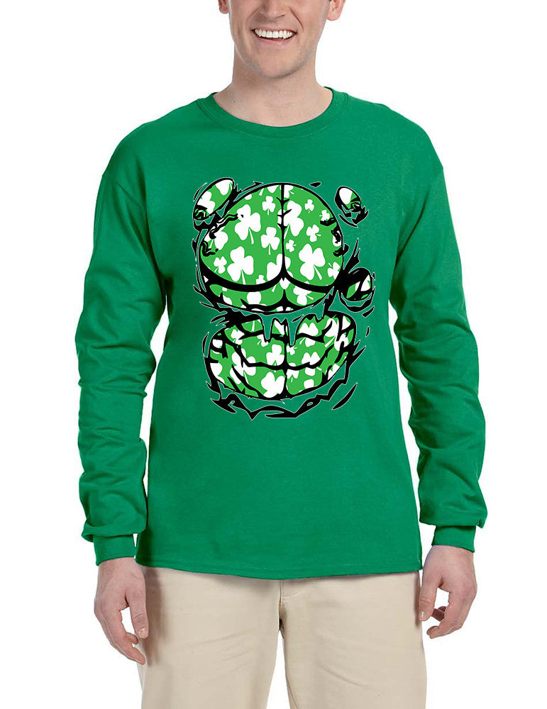 Men's Long Sleeve Irish Body Shamrock St Patrick's Day Tee