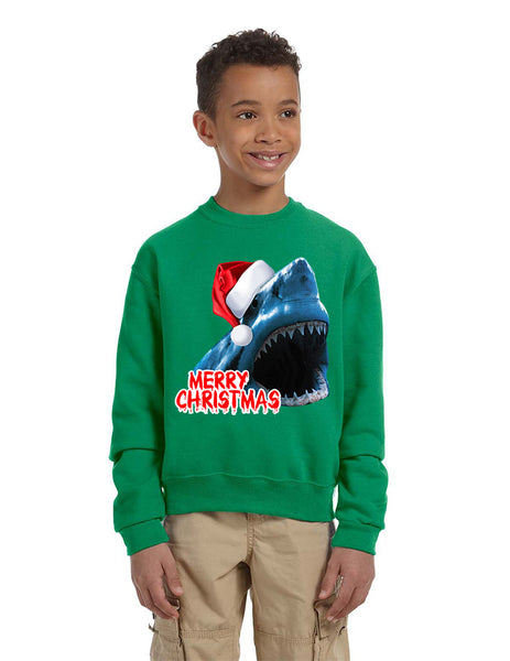 Kids Youth Sweatshirt Santa Jaws Merry Christmas Ugly Xmas Funny