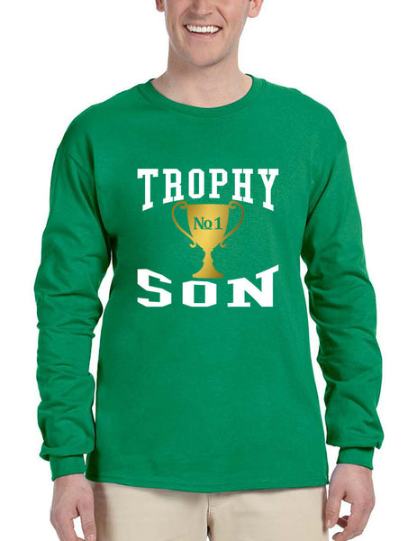 Men's Long Sleeve Shirt Trophy Son Cool Gift Best Love Shirt - ALLNTRENDSHOP - 3
