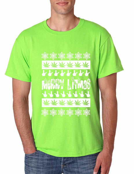 Merry Litmas bong Mens T-shirt - ALLNTRENDSHOP - 3