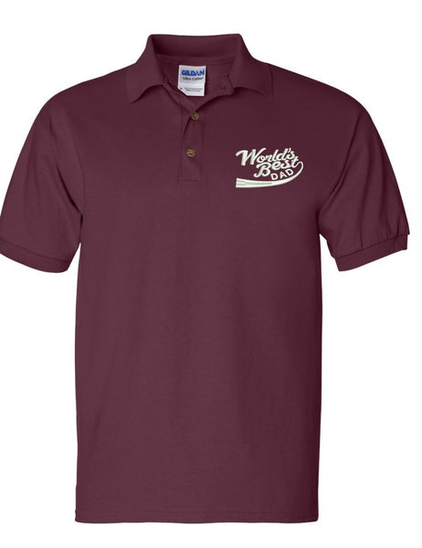 Men's Polo T Shirt World Best Dad Embroidered Father's Day Daddy Gift