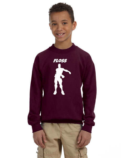 Kids Youth Sweatshirt Floss White Trendy Dance Top Flossing Dancer