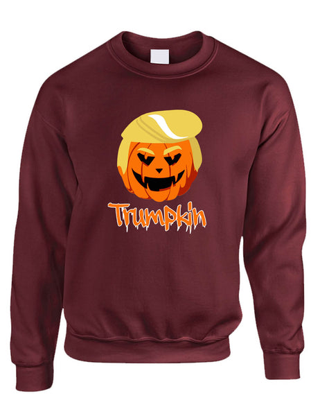 Adult Sweatshirt Trumpkin Trendy Halloween Trump Top Funny Pumpkin