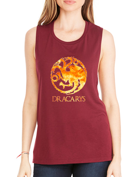 Women's Flowy Muscle Top Dracarys Tank Cool Tredy Top