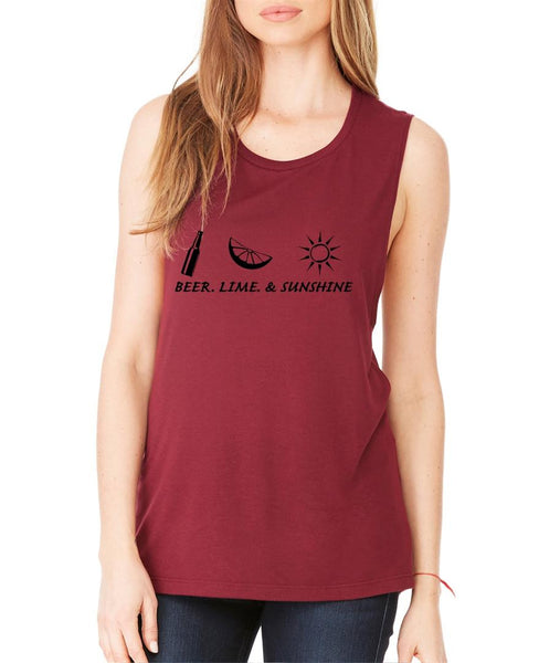 Beer lime and sunshine women Flowy Scoop Muscle Tank - ALLNTRENDSHOP