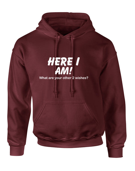 Adult Hoodie Here I Am What Are Your Other 2 Wishes Funny Top