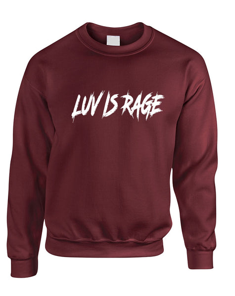 Adult Sweatshirt Luv Is Rage Cool Popular Top Comfi Sweatshirt