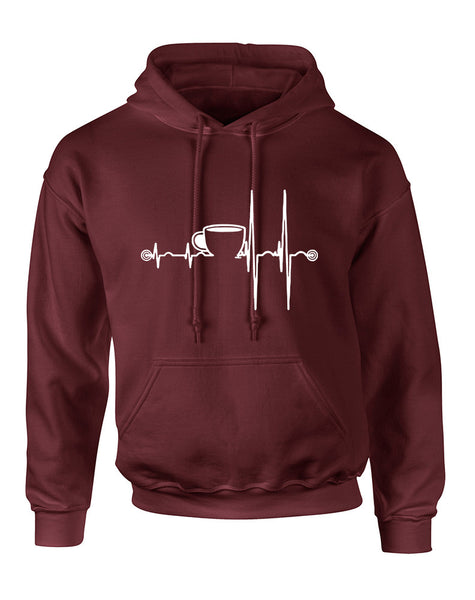 Men's Hoodie Coffee Heartbeat Love Coffee Addict Top