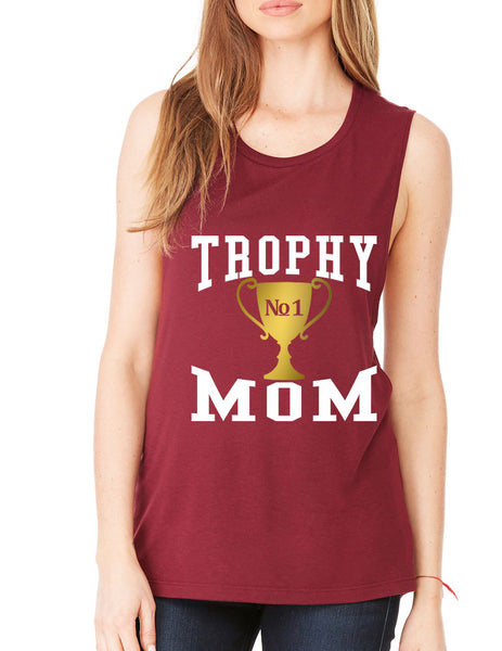 Women's Flowy Muscle Top Trophy Mom Gift Love Mother's Day Top - ALLNTRENDSHOP - 4
