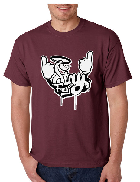 Men's T Shirt Stay Fresh Fingers Up Nice Cool Graphic Tshirt