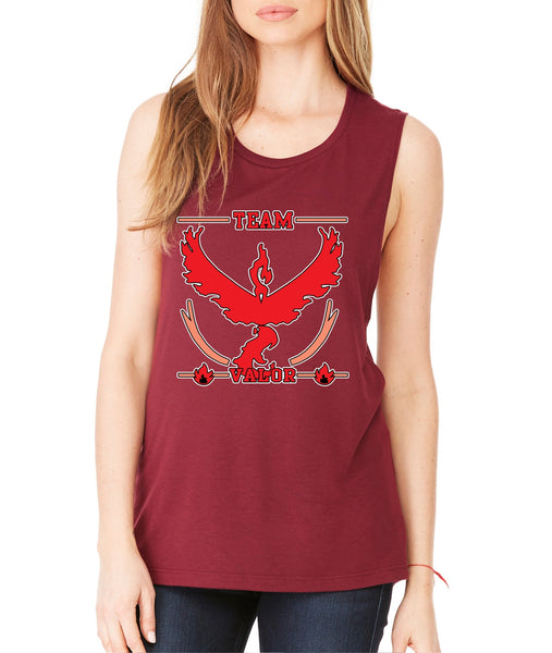 Women's Flowy Muscle Top Team Valor Red Team Top - ALLNTRENDSHOP - 1