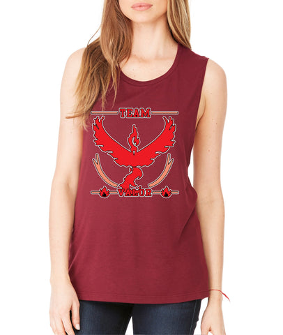 Women's Flowy Muscle Top Team Valor Red Team Top - ALLNTRENDSHOP - 1