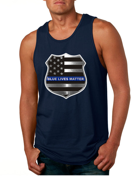 Men's Tank Top Blue Lives Matter American Flag Top