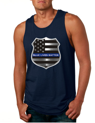 Men's Tank Top Blue Lives Matter American Flag Top