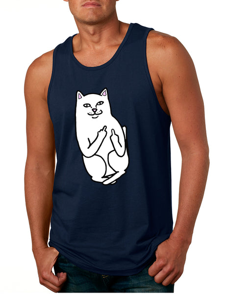 Men's Tank Top Middle Finger Cat Funny Humor Top