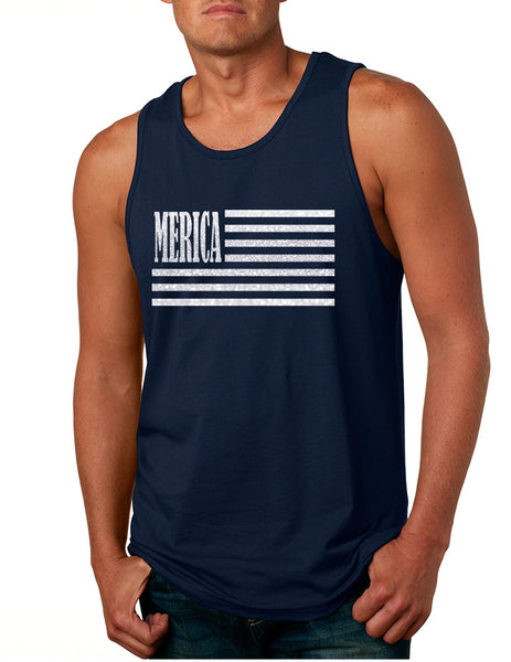 Men's Tank Top Merica Glitter White Flag 4th Of July Top