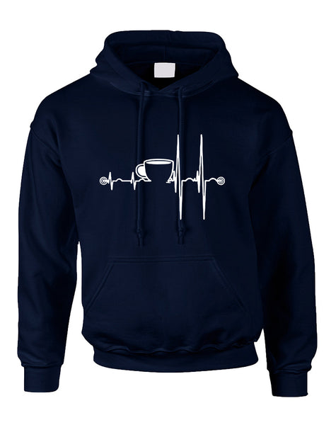 Men's Hoodie Coffee Heartbeat Love Coffee Addict Top