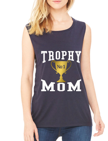 Women's Flowy Muscle Top Trophy Mom Gift Love Mother's Day Top - ALLNTRENDSHOP - 1