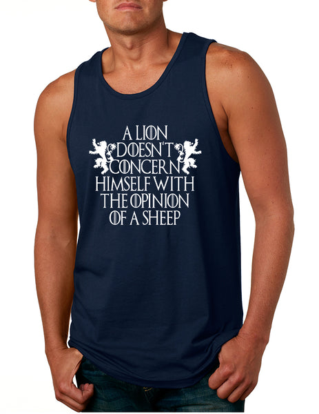 Men's Tank Top Lion Doesn't Concern Himself With Opinion Sheep