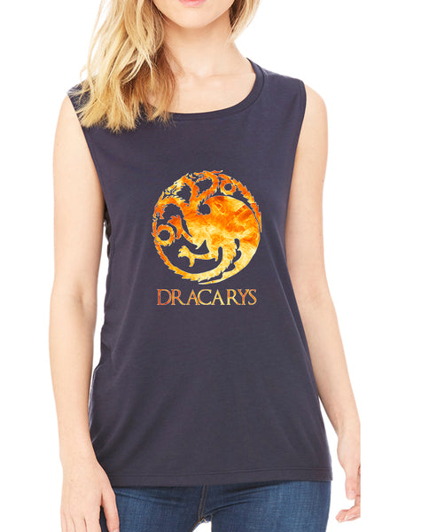 Women's Flowy Muscle Top Dracarys Tank Cool Tredy Top