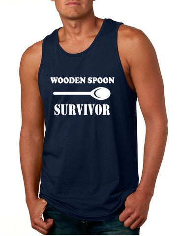 Men's Tank Top Wooden Spoon Survivor Funny Text Humor Top