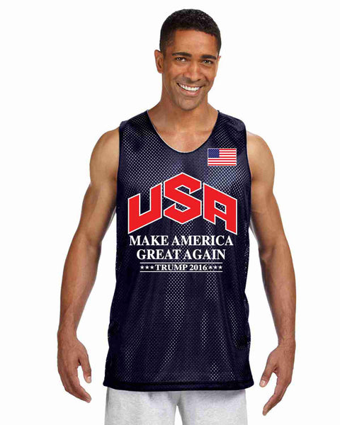 Men's Olympic Mesh Tank TRUMP 2016 Great Again Shirt - ALLNTRENDSHOP - 5