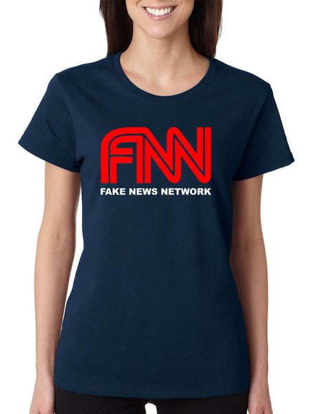 Women's T Shirt FNN Fake News Network Funny Top Trendy Shirt