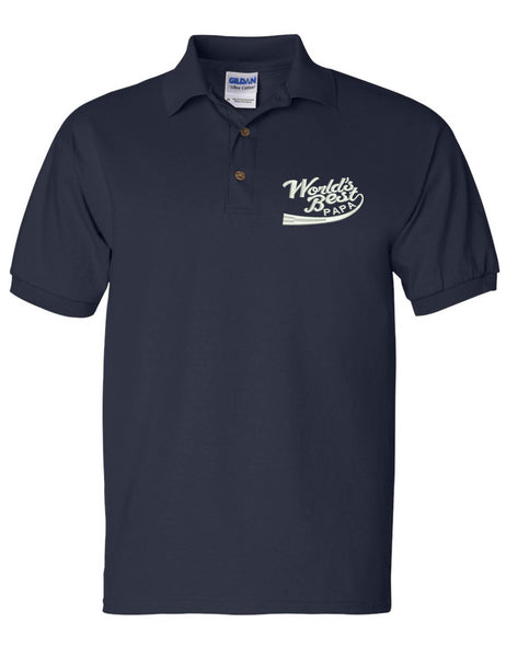 Men's Polo T Shirt World Best Papa Embroidered Father's Day Dad Gift