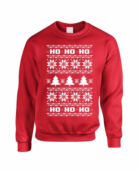 HO HO HO Women's Crewneck Sweatshirt Ugly Christmas Sweater - ALLNTRENDSHOP
