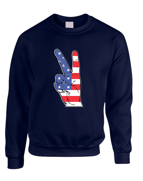 Adult Sweatshirt American Flag Hand 4th Of July Cool Top