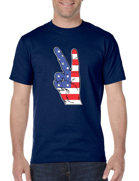 Men's T Shirt American Flag Hand 4th Of July Tee Shirt