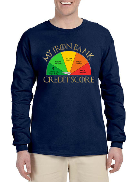 Men's Long Sleeve My Iron Bank Credit Score Lannister Shirt