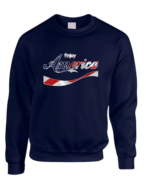 Adult Sweatshirt Enjoy America 4th Of July Cool USA Top