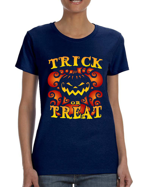Women's T Shirt Trick Or Treat Cute Halloween Pumpkin Tshirt