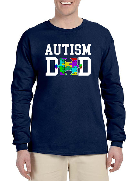 Men's Long Sleeve Autism Dad Autistic Awareness Shirt