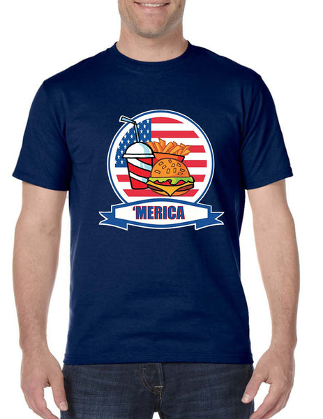 Men's T Shirt Fast Food 'merica Love America USA Top