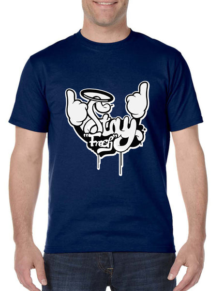 Men's T Shirt Stay Fresh Fingers Up Nice Cool Graphic Tshirt