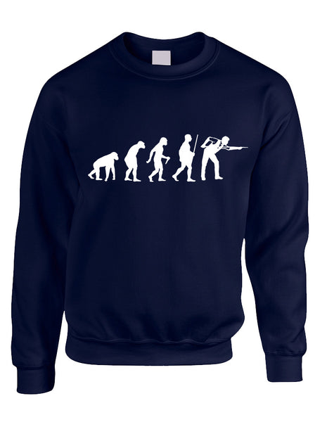 Adult Sweatshirt Pool Snooker Evolution Funny Billiards Top