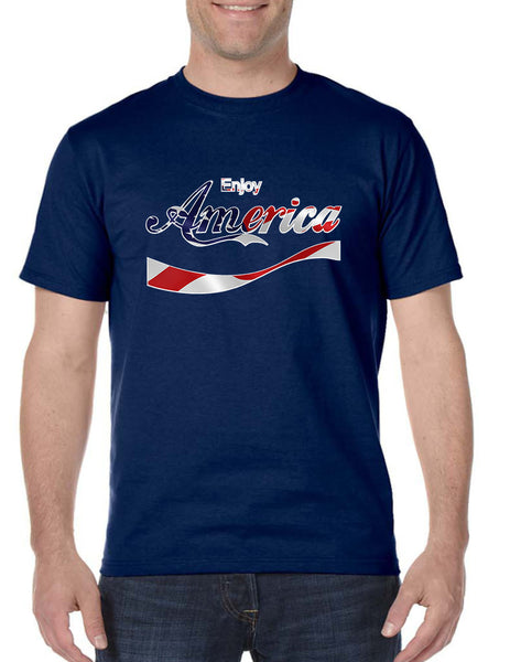 Men's T Shirt Enjoy America 4th Of July Top Love USA Party