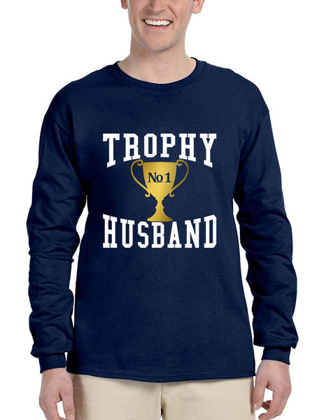 Men's Long Sleeve Trophy Husband Cool Xmas Love Family Gift Top - ALLNTRENDSHOP - 4