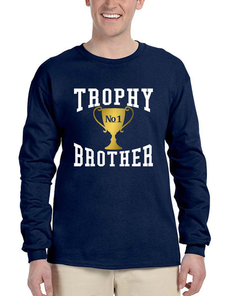 Men's Long Sleeve Trophy Brother Love Family Gift Graphic Tee - ALLNTRENDSHOP - 4