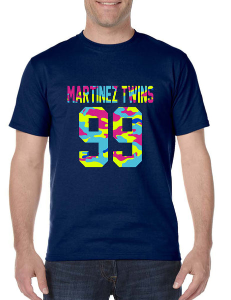 Men's T Shirt Martinez Twins 99 Neon Camo Print Trendy Shirt