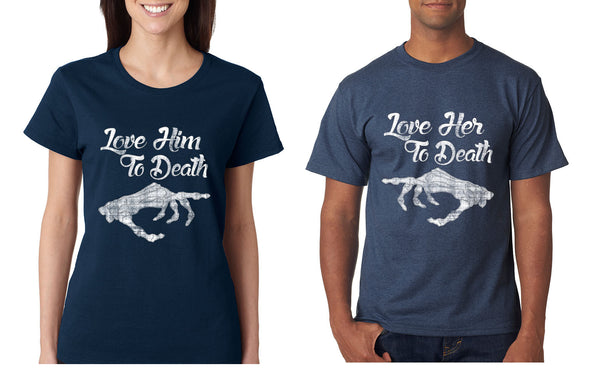 Love her Love him to death Couple shirts Valentines day - ALLNTRENDSHOP - 4