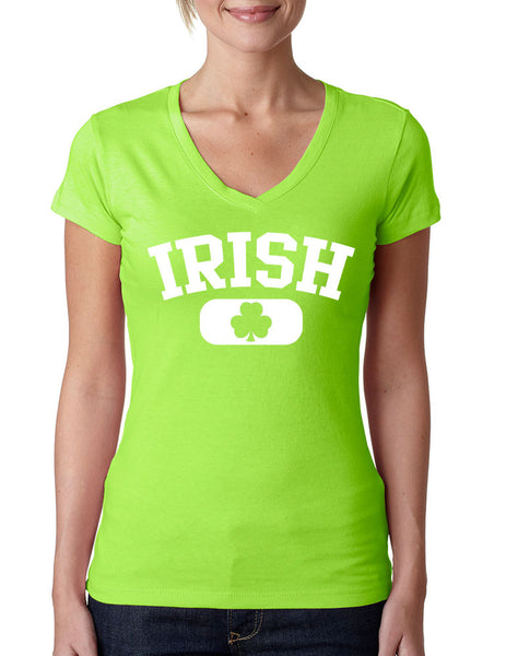 Irish Shamrock women Sporty V Shirt  saint patricks day - ALLNTRENDSHOP - 2