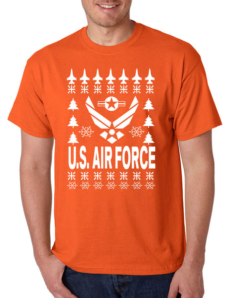 Men's T Shirt Air Force Ugly Christmas Top Holiday Gift Xmas Party