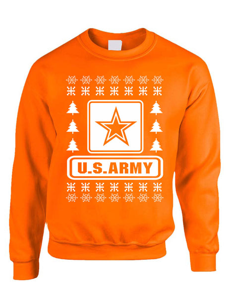 Adult Sweatshirt US Army Ugly Christmas USA Military Holiday Gift