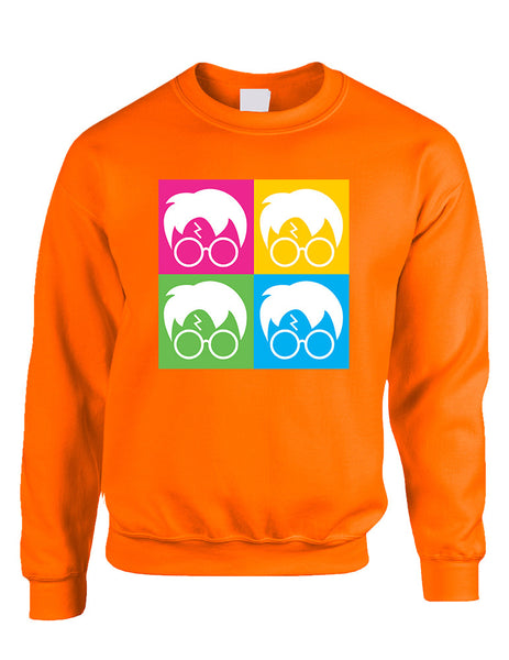 Adult Crewneck 4 Faces Harry Glasses Scar Cool Popular Top - ALLNTRENDSHOP - 4