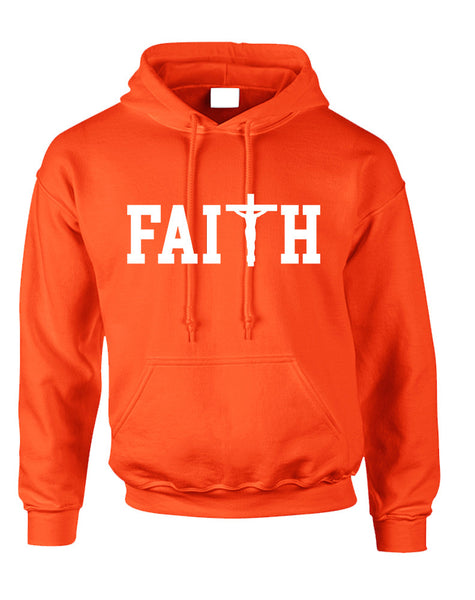 Adult Hoodie Faith Cross Print Believe Christian Top