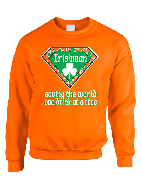 Irishman saving the world st patricks women Sweatshirts - ALLNTRENDSHOP - 3